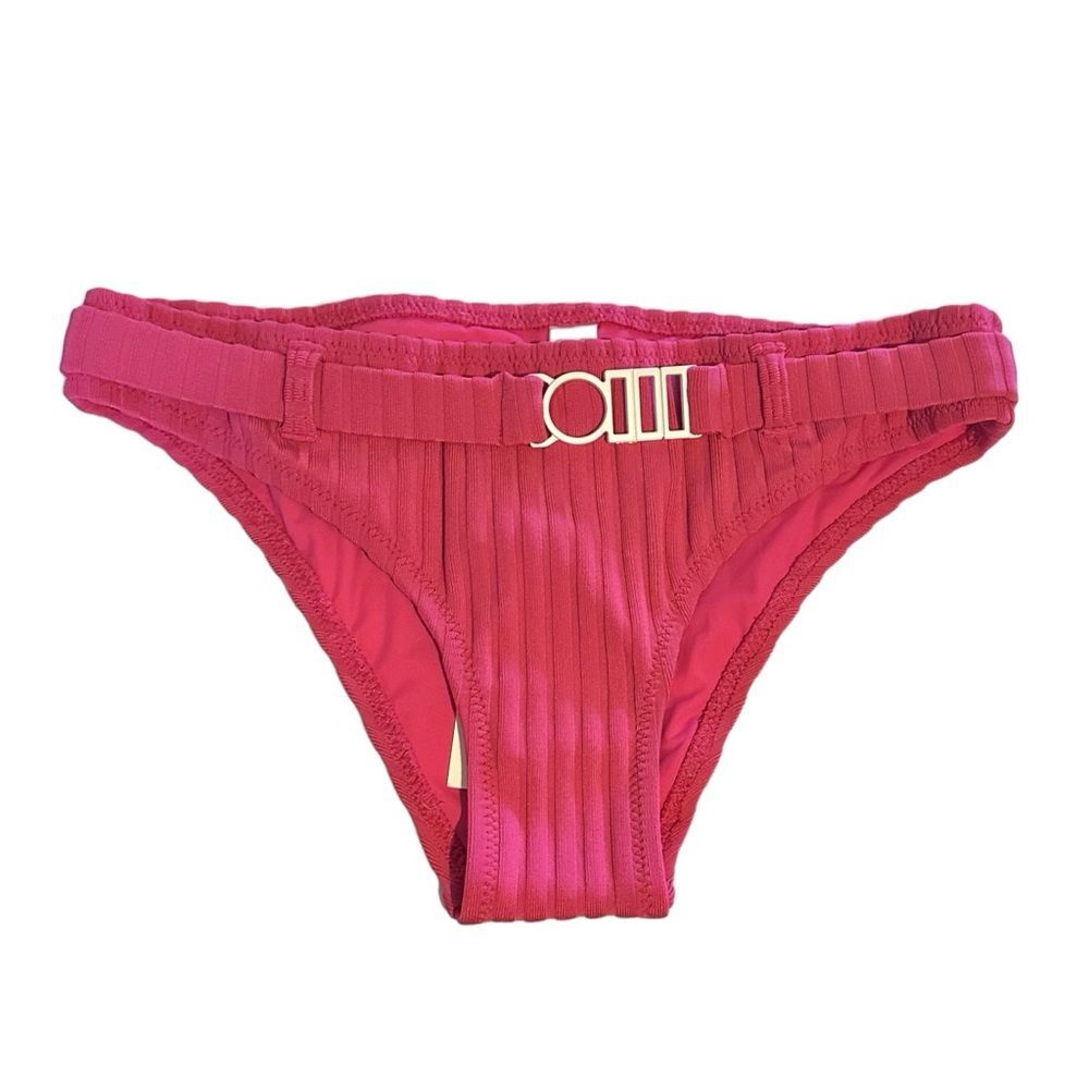 Solid & Striped Women Sz XS Orchid Pink The Rachel Belt Ribbed Bikini Bottom NWT